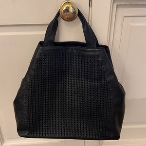 Etcetera black leather handbag